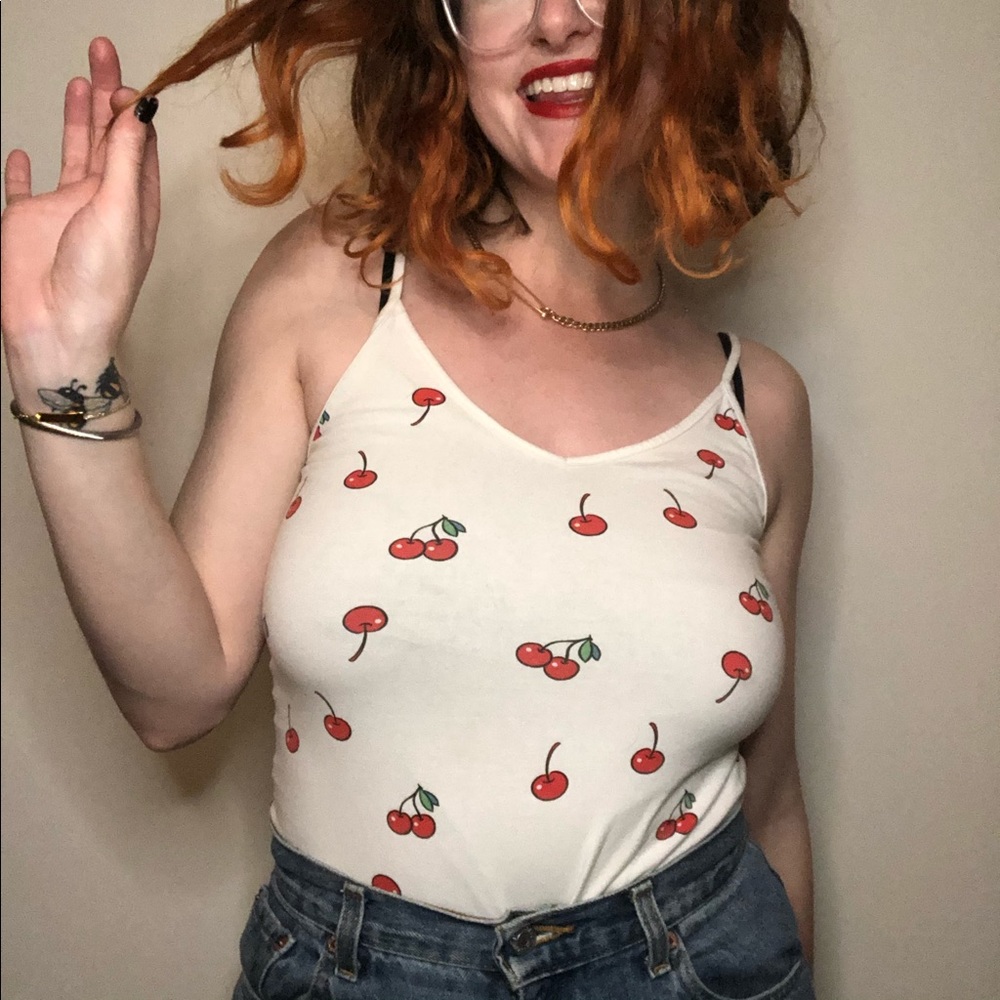 Cherry Forever 21 bodysuit